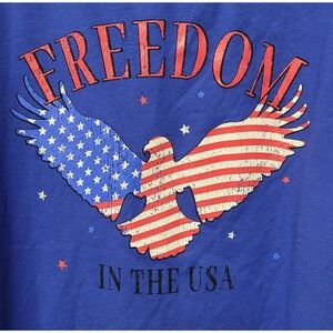 Way to Celebrate Patriotic Freedom USA Eagle Muscle Tank Blue Small 4-6 NWT